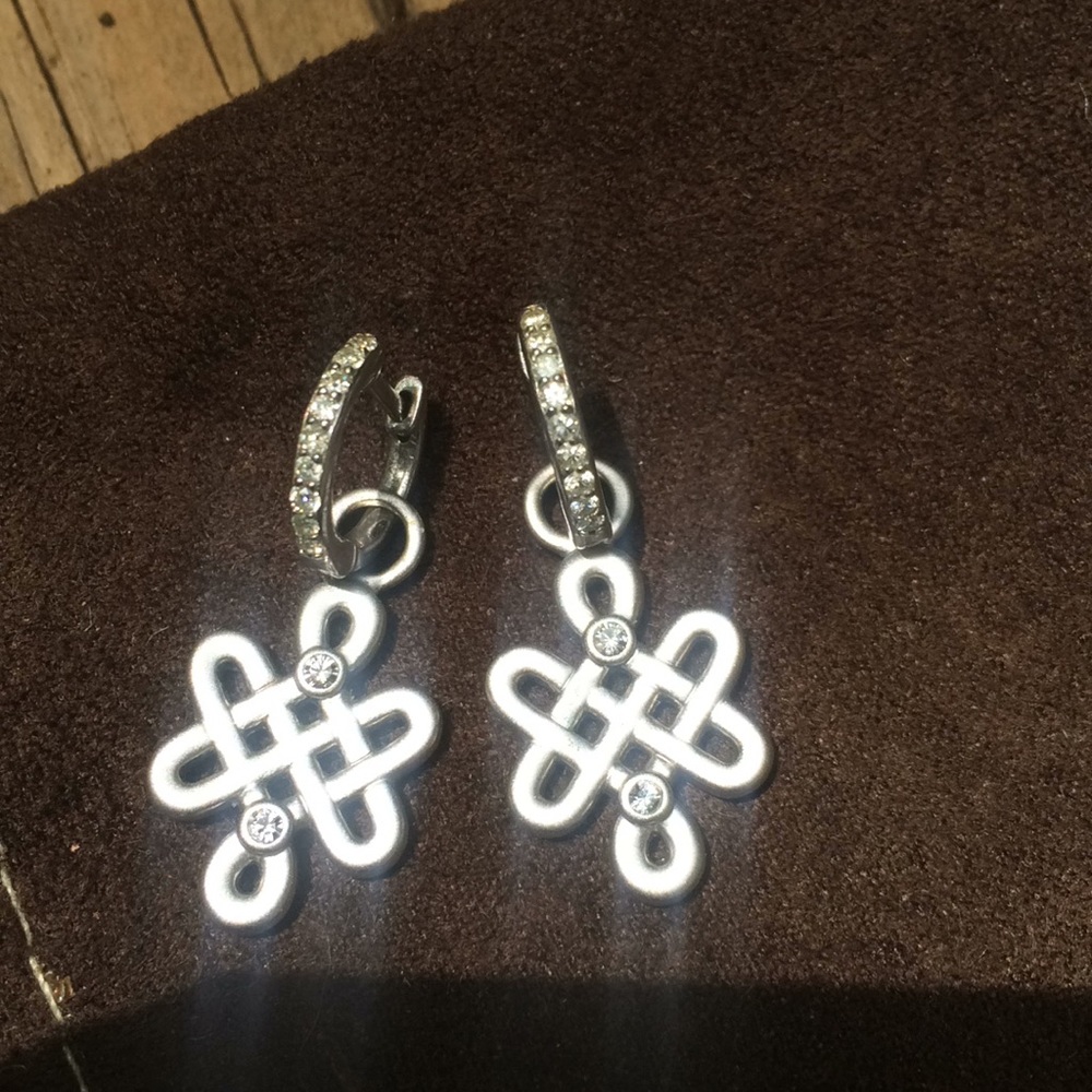 Lulu avenue small moissanite hoops with charm